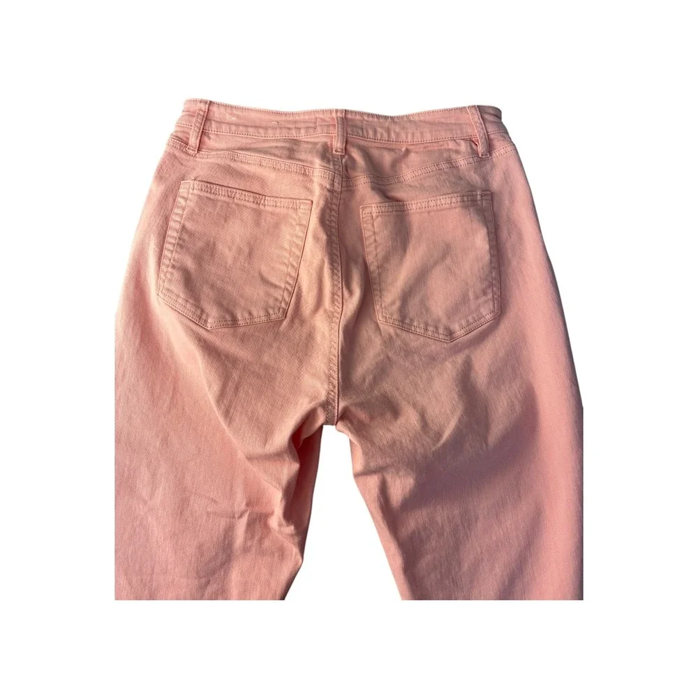 LOFT Marisa‎ Fit Cropped Straight Leg Jeans Peach Coral Color Size 29x8